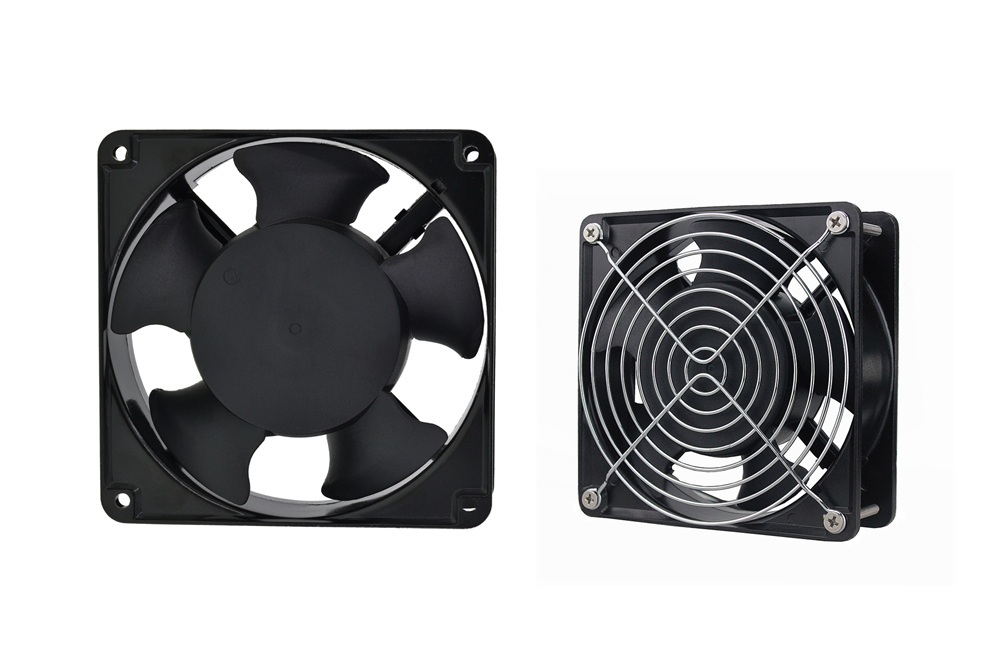 Large air volume axial flow ventilation cooling fan with metal mesh cover